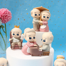 Couple creative Old Man old lady ornaments grandparents wedding day gift cake baking ornaments home decoration