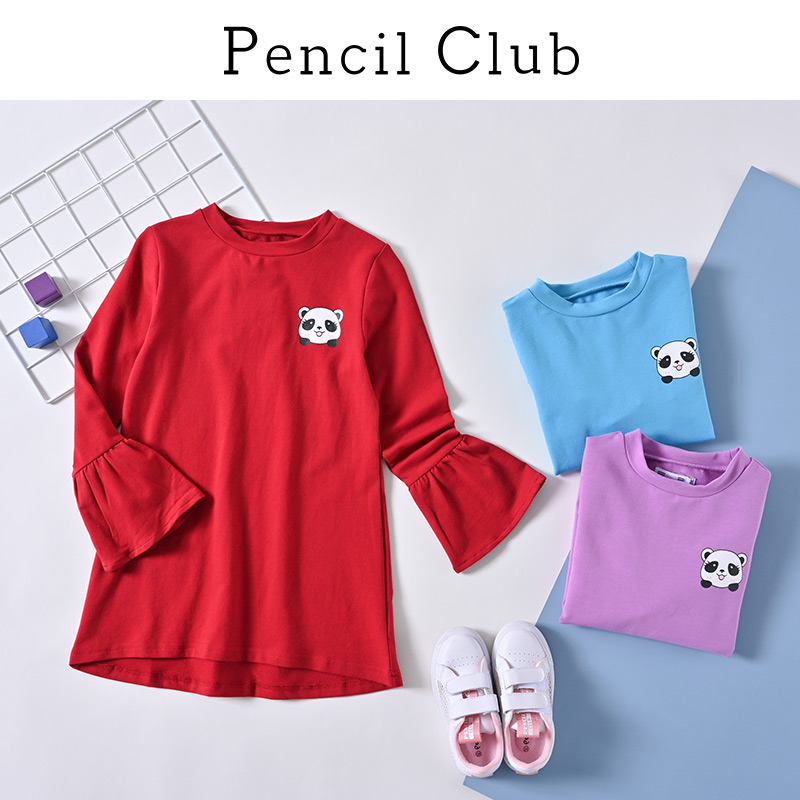 Mang Pencil Club trẻ em mùa xuân dưới 2020 New Girlhorn Long Sleeve Big Child T-shirt dành cho trẻ nhỏ.