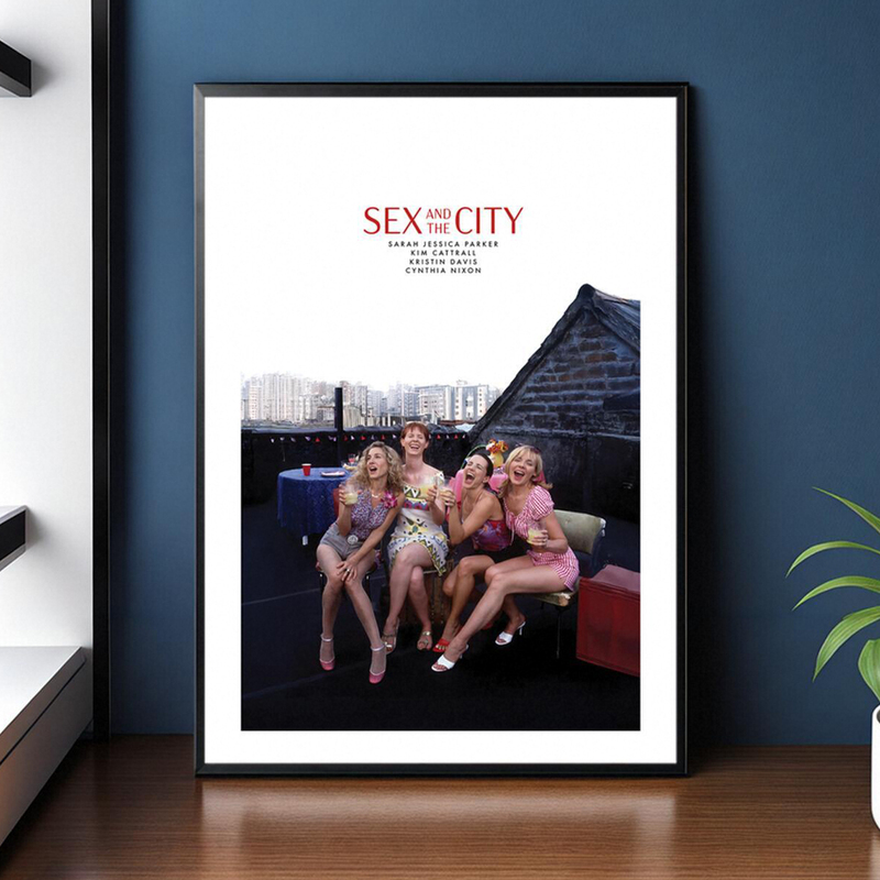 Sex and the City Tv Poster Decorative Painting Living Room Sofa Background Wall Bedroom Bedside Mural Classic American Tv Series Hanging Painting Sex and the City Tv Poster Decorative Painting Living Room Sofa Background Wall Bedroom Bedside Mural Classic American Tv Series Hanging Painting