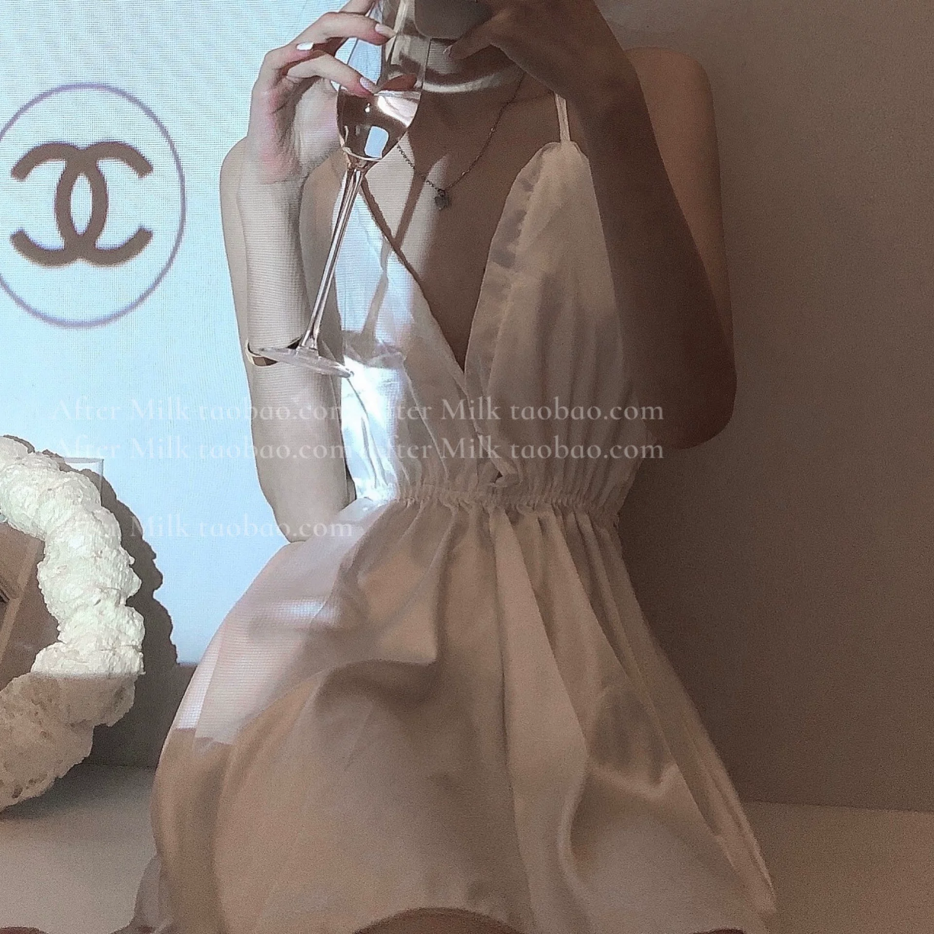 Секси белый топ, Slip-д dress, шелковистый пижама, комплект, V-образный вырез