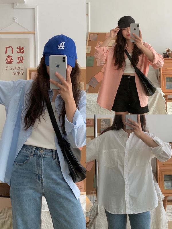 Lanjiang Simple Pocket Solid Color Shirt Niche Drapey Long-Sleeve Casual Summer Sun Protection Shirt