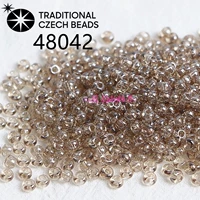 48042 Чешские бусины рисовые с перламутровым и прозрачным диаметром 4мм 10г, около 150 шт.