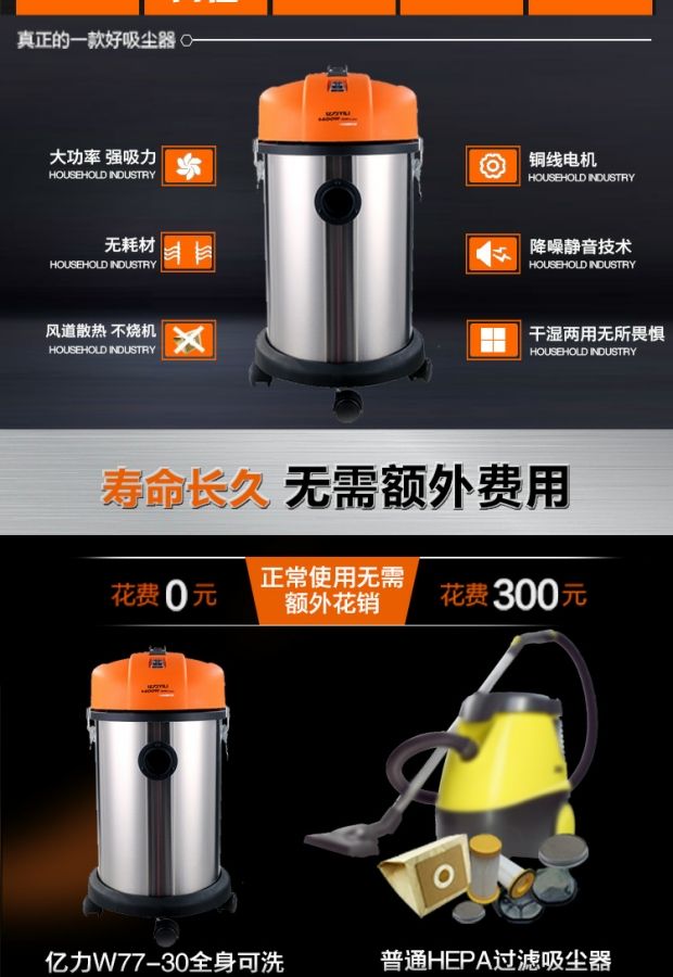 máy hút bụi liectroux Máy hút nước Yili YLW77-30 ướt và khô khách sạn khách sạn hút thảm hút bụi thương mại câm - Máy hút bụi máy hút bụi thông minh