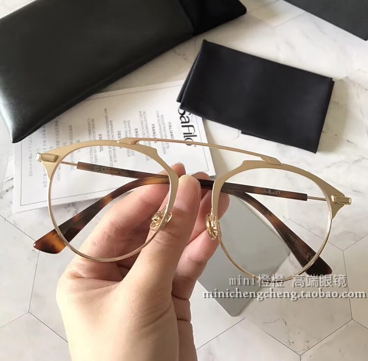 Thời trang 2018 sản phẩm mới Kính kim loại ánh sáng phẳng khung kim loại có thể kết hợp với nam và nữ kính montblanc