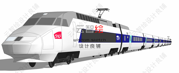 T24 公交车大巴车火动车sketchup SU模型客车和谐号校车景观-26