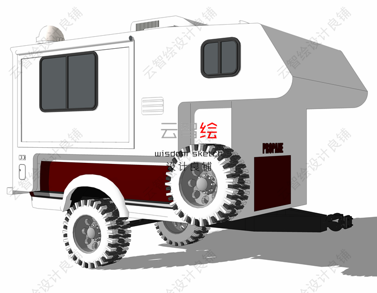 T20 房车sketchup SU模型露营车-18