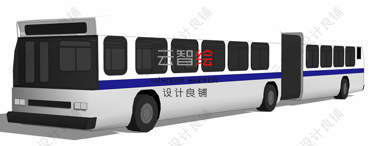 T24 公交车大巴车火动车sketchup SU模型客车和谐号校车景观-12