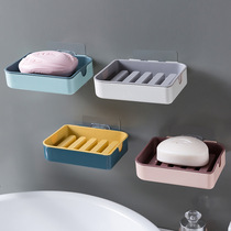 Home bathroom punch-free soap rack unscented double drain storage rack soap box soap holder soap box soap rack