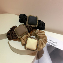 Korean style hair accessories retro temperament good texture simple atmosphere frosted rubber paint square buckle wrinkled large intestine ring hair ring
