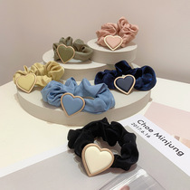 Korean Dongdaemun hair tie high-end temperament hair rope Morandi color matte paint love mercerized large intestine ring head rope