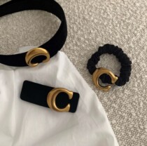 French velvet high-end hair hoop for women going out simple temperament hair clip Korean head hoop hair clip hair band edge clip hair accessory