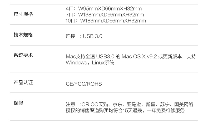 Bộ chia ORICO USB3.0 một cho bốn bộ cấp nguồn trung tâm chuyển đổi HUB máy tính xách tay đa giao diện - USB Aaccessories sạc micro usb