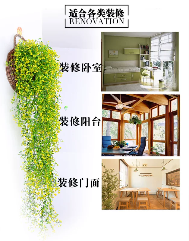 Mô phỏng hoa nghệ thuật mây hoa nho giả hoa lụa hoa đô đốc liễu treo tường phòng khách điều hòa không khí trang trí cây lá xanh - Hoa nhân tạo / Cây / Trái cây