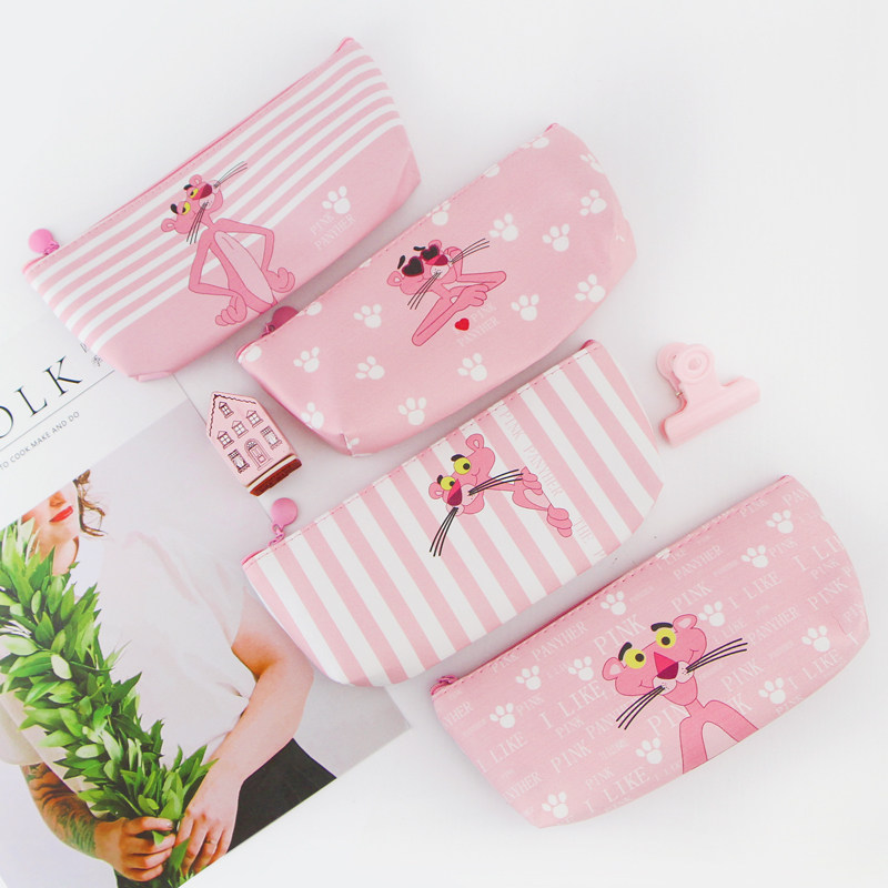 Korean cute cartoon pink girl heart pink large capacity pencil bag storage bag small fresh stationery pencil bag female