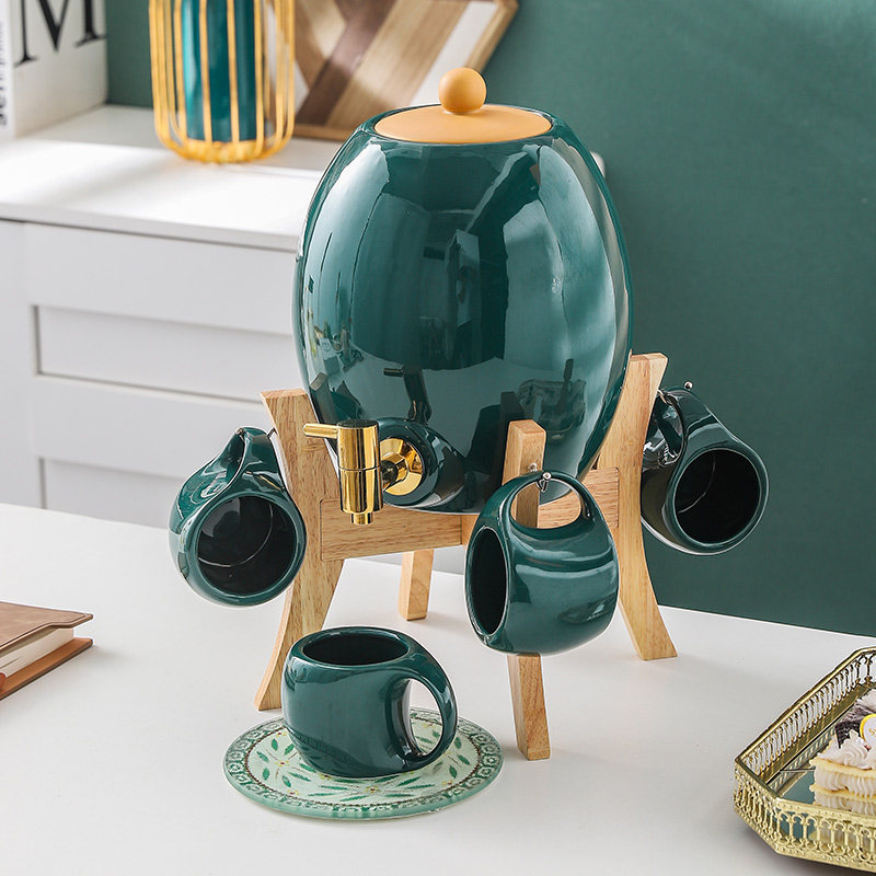 Day Style Creative Cold Kettle Suit Home Ceramic Cups with tap water High Capacity Water Cup Cold Kettle