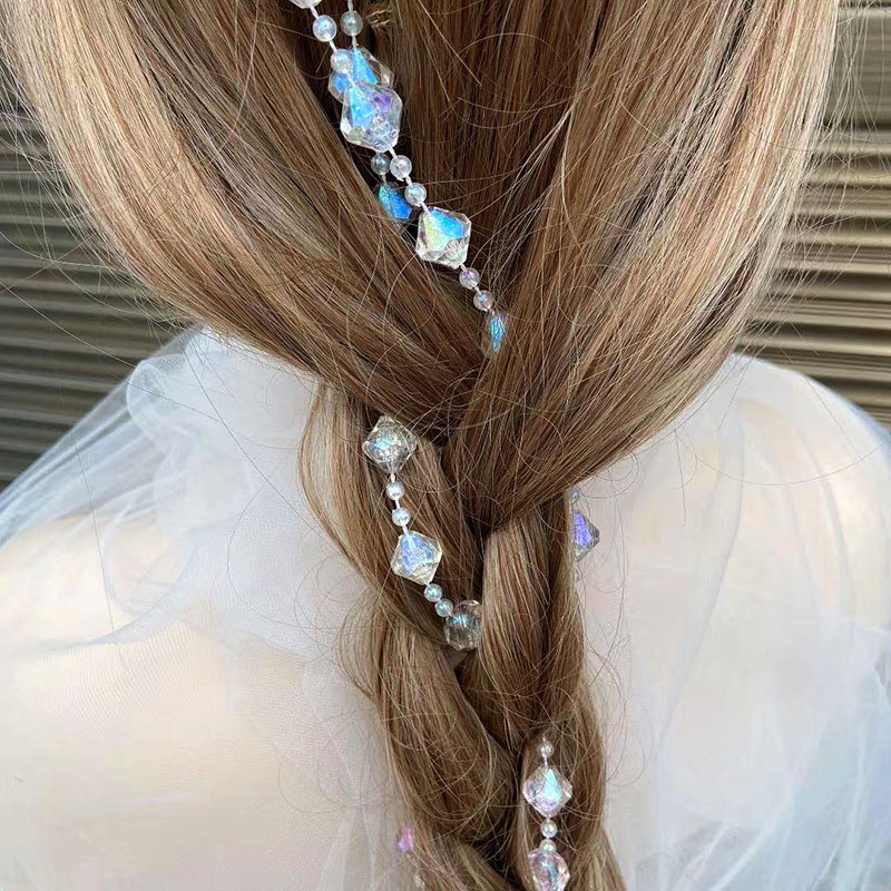 Ethereal and beautiful crystal hair chains and hair clips, sexy dreadlocks, colorful rope braids, sweet and cool hairstyles, girly hair accessories