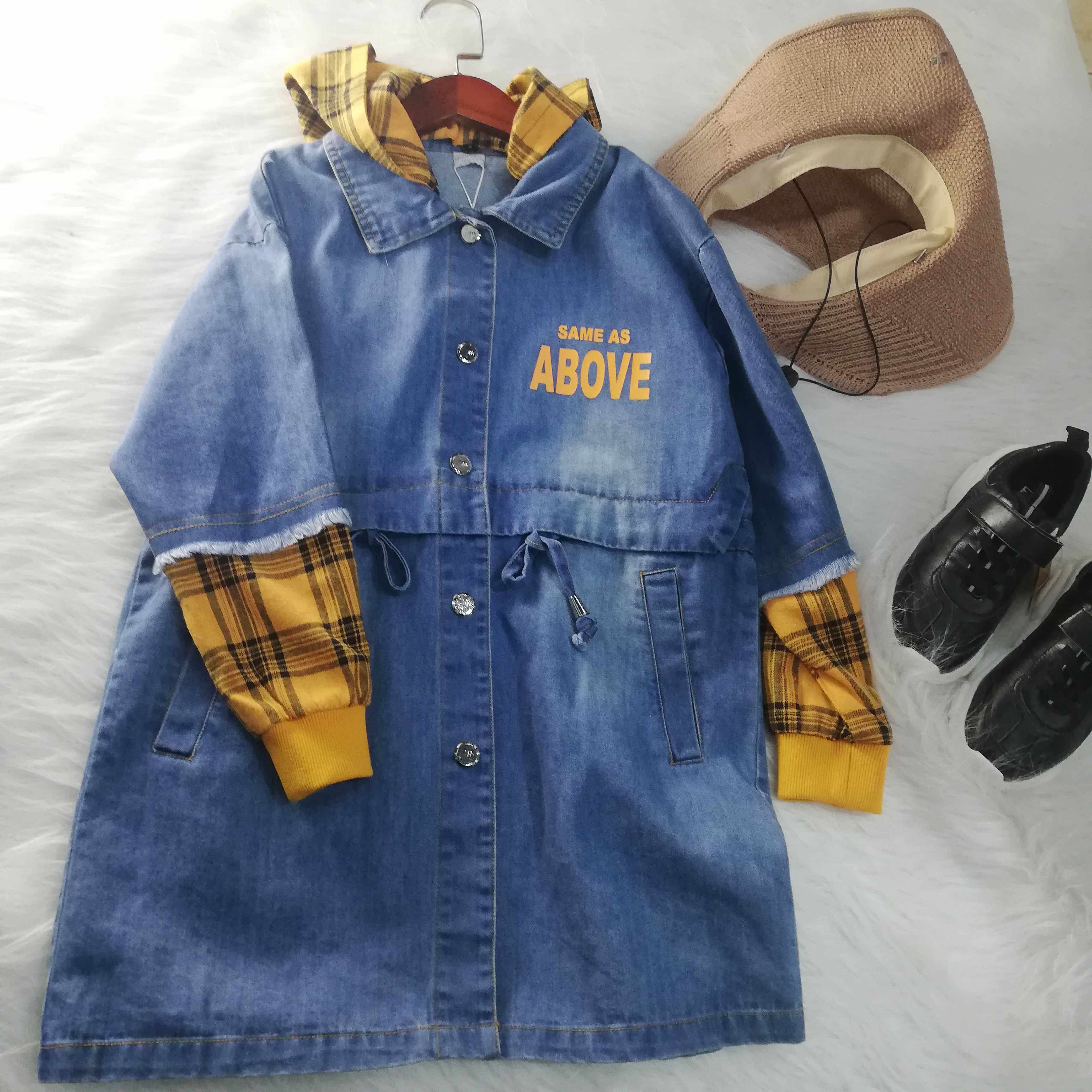 Huanuo children's clothing girls middle and big children 2022 autumn new denim casual long-sleeved jacket