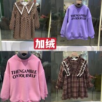 Brand childrens clothing 2022 Fall and Winter plus thickening girls high - pin dress collection