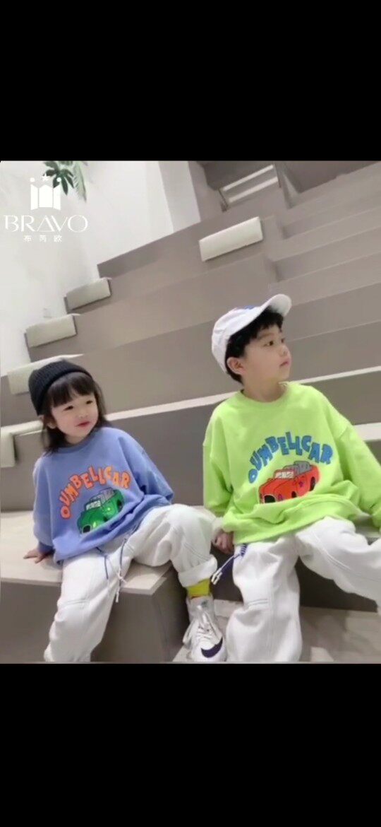 Breo brand children's clothing tide boys and girls 2022 autumn new long-sleeved cartoon sweater T-shirt 68102