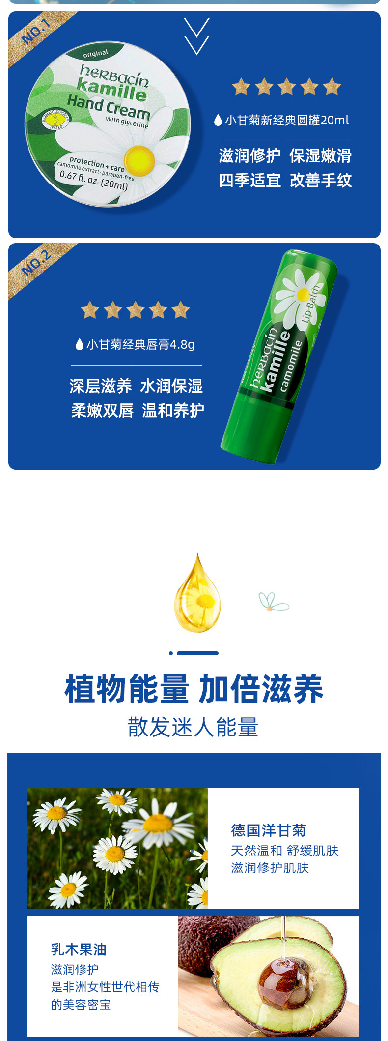 教师节定制礼盒 德国 贺本清 小甘菊护手霜+唇膏 图5