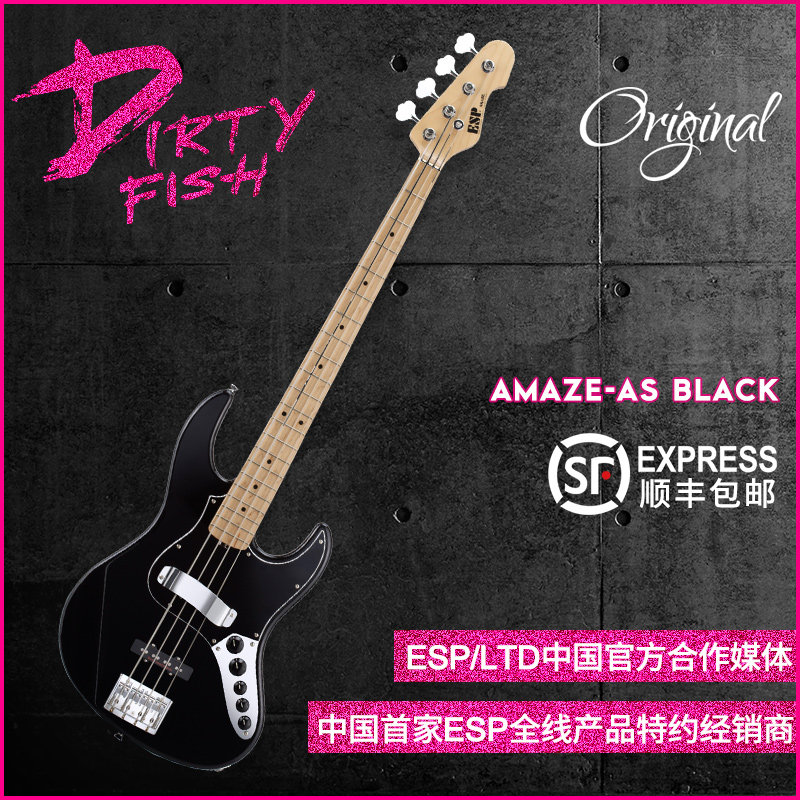 ESP Bass AMAZE-AS Black Four String Bass