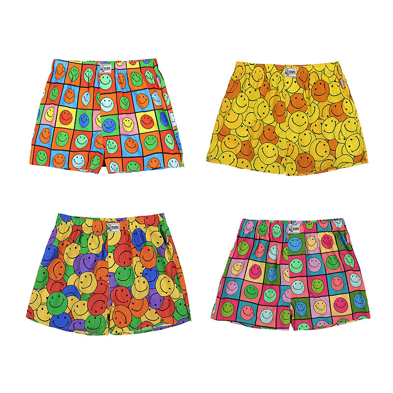 TRIPPY x Stagents retro smiley face home shorts Four corner briefs Poop board Gagaroo pants