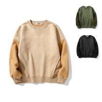 TRIPPY秋冬重磅 麂皮绒拼接羊羔绒 女款均码oversize宽松落肩卫衣