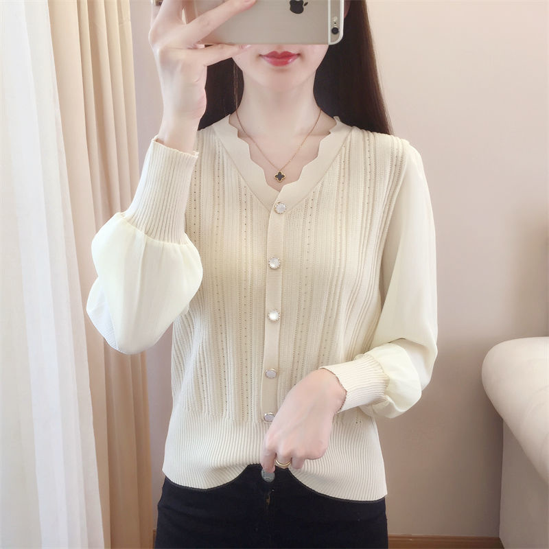 Plus Size Women's Autumn Knit Base Shirt, Sweater for Chubby Girls, Tummy-Covering Top, Slimming and Body-Covering Spring Wear