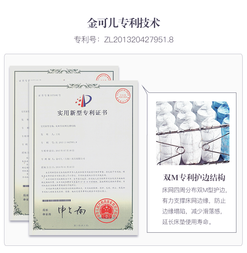 金可儿 世茂希尔顿联名定制款 护脊席梦思床垫 1.5/1.8*2m 图15