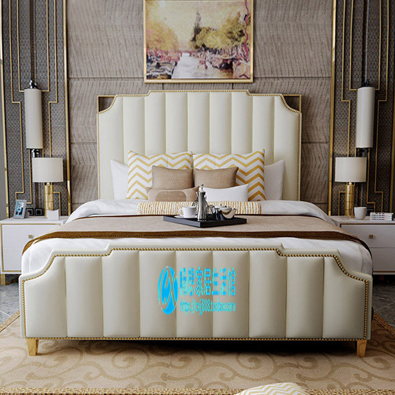 Modern minimalist port style light headboard American main sleeper headboard European style double atmosphere luxurious 1 8 m headboard