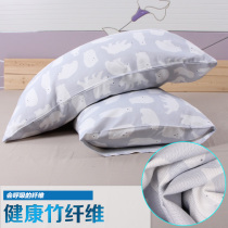 Summer 100% bamboo fiber thick pillowcase bacteriostatic pillow bag pillowcase printed double bed supplies pair