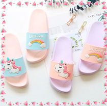 (1 piece summer cute unicorn soft bottom bathroom bath anti-slip thick bottom female dorm room student cool slippers
