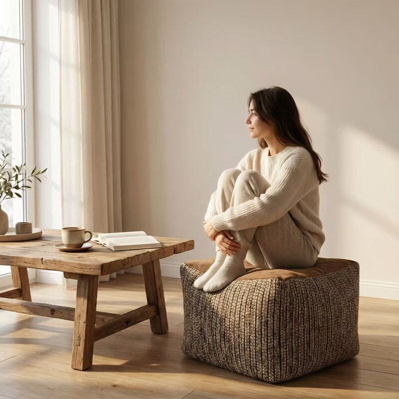 Living Room Pouf Floor Cushion Footstool, Removable and Washable Square Fabric Low Stool, Simple, Casual, and Soft Living Room Pouf Floor Cushion Footstool, Removable and Washable Square Fabric Low Stool, Simple, Casual, and Soft