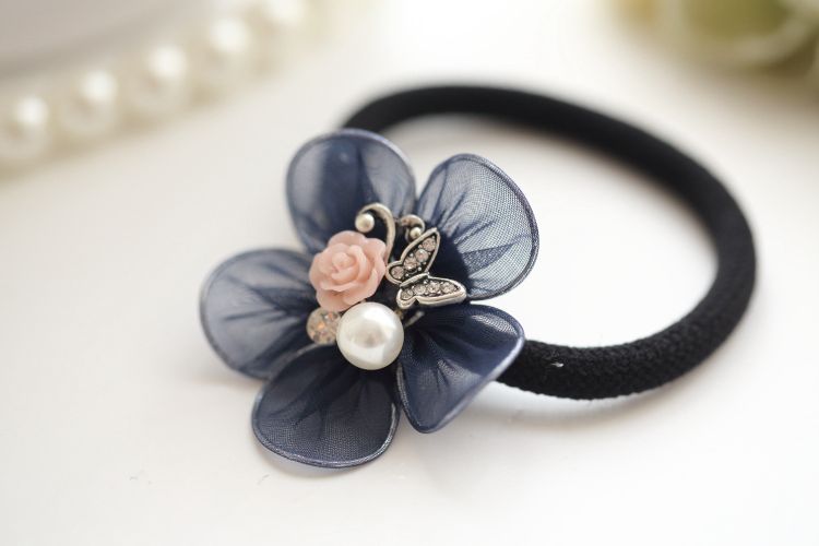 Dây đeo cao su mới sợi với năm lá hoa đầu trang sức hoa phiên bản Hàn Quốc của sợi tóc vòng đầu dây nữ M1968 - Phụ kiện tóc shop bán dây buộc tóc đẹp
