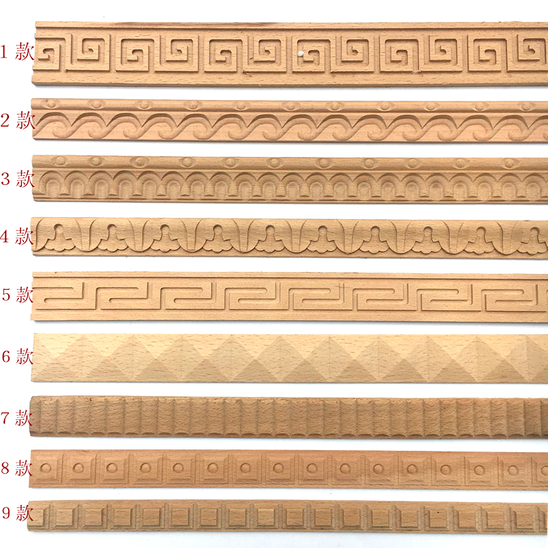 Solid wood line closing welt line wood carving decorative top corner line furniture wood line European-style carved wood line
