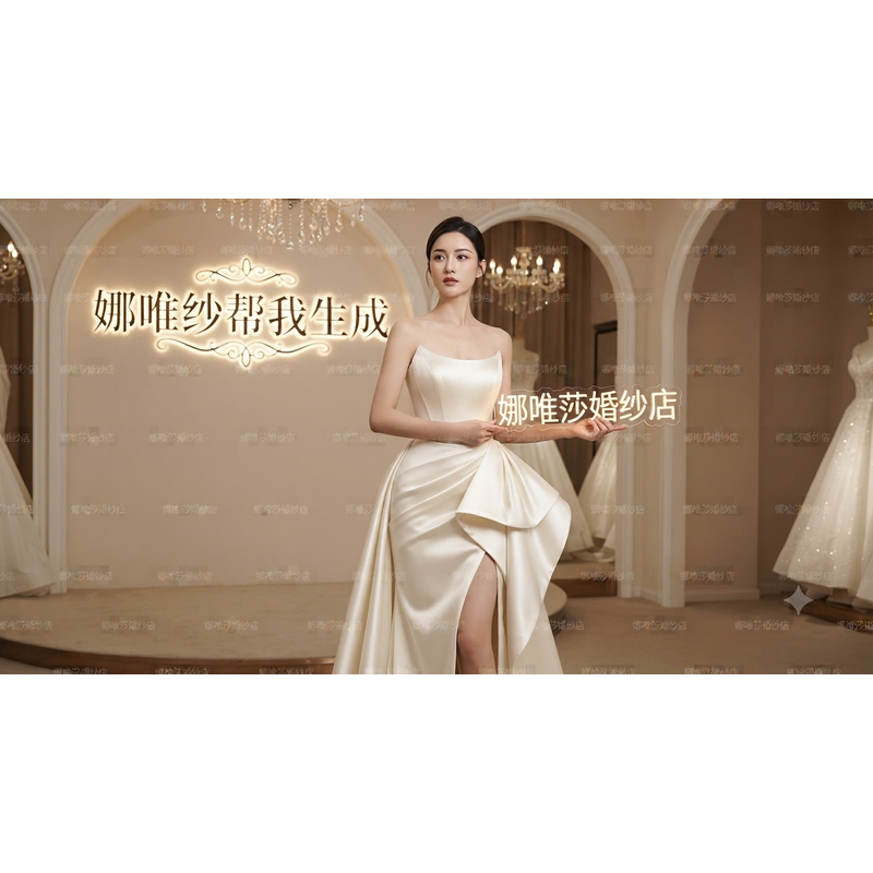 Satin Wedding Dress, Minimalist Style for Petite Figures, Off-The-Shoulder, High-End Feel, Light and Luxurious Texture, Stunning Train for the Bride