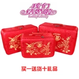 Красный чемодан для невесты, коробка, ретро портативная сумка