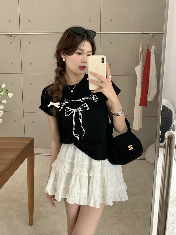 White summer skirt, protective underware, mini-skirt, A-line