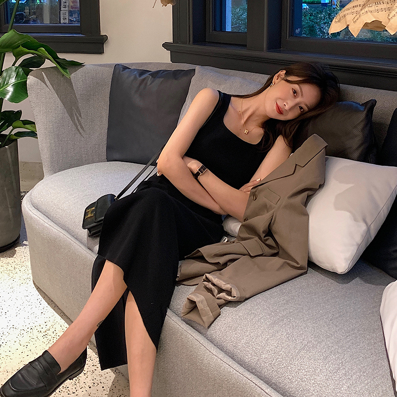 Hellokay spring 2022 New knitted foreign loaded with slim fit inside lap harness black for underdress