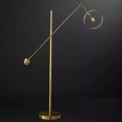 American simple retro glass table floor lamp modern personality creative study living room bedroom bedside floor lamp