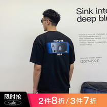 Xu Tailang Summer short sleeve T-shirt Male Tide Signs Trend Ins Handsome 100 lap Summer clothes Compassionate Yuppie Handsome senior feel half sleeve