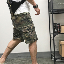 Xu Tailang summer new original Tide brand American casual retro Yu Wenle tooling Joker washed camouflage shorts