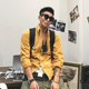 Xu Tailang Shawn Yue Long-sleeved Shirt Men's Spring and Autumn Trendy Brand Men's Wear Retro Tooling Advanced Sense Yellow Shirt Jacket