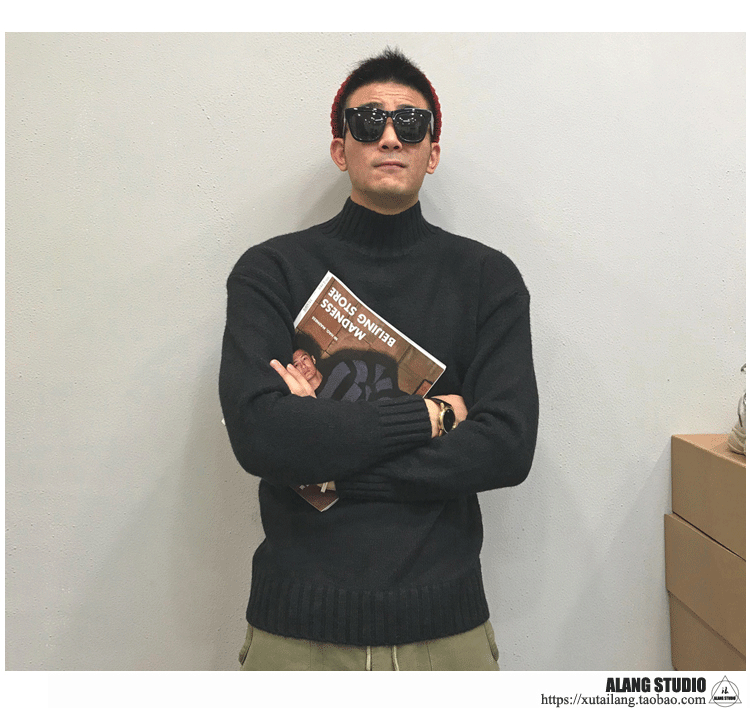 Mùa xuân và mùa thu Nhật Bản Tide Casual Áo len cao cổ nam giới bf Harajuku Thanh niên áo len cao cổ áo đôi nữ bạn thân