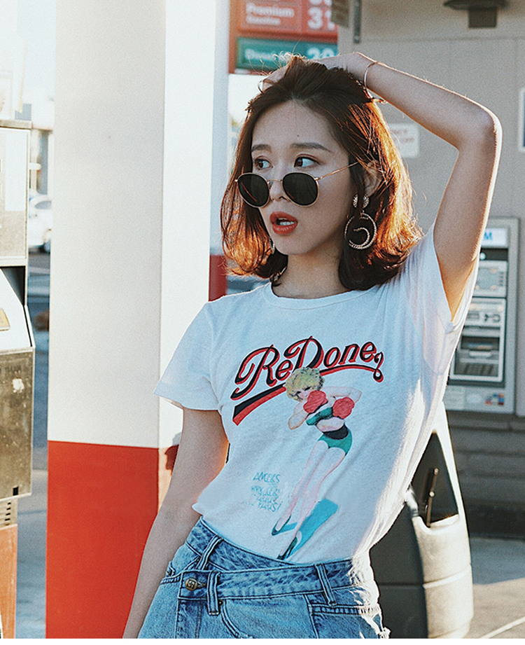 Phiên bản Hàn Quốc của kính râm mặt tròn cận thị nữ hipster Net đỏ đường phố thời trang retro phong cách Harajuku kính râm hàng hiệu
