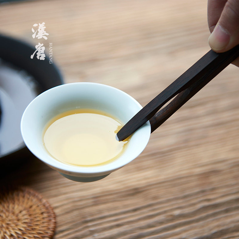 Han Tang Tea Set Solid Wood Tea Clip Tea Duct Accessories Wood Tea Clip Tea Road Six Gentleman Accessories Black Purple Sandalwood Clip-Taobao