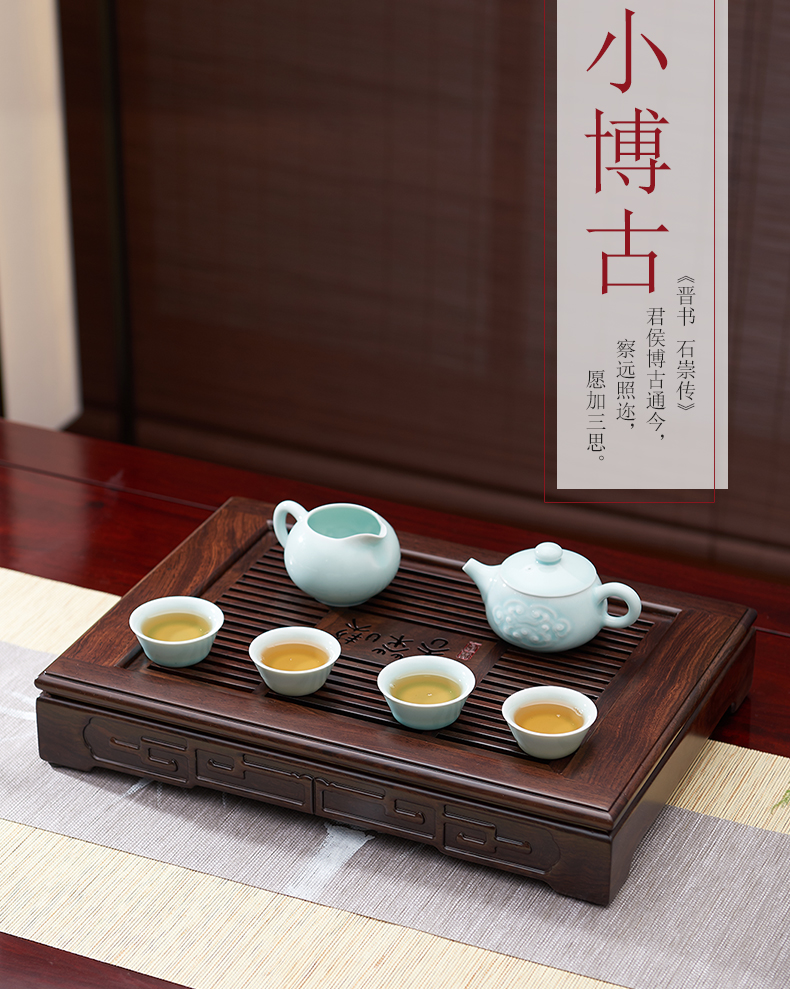 Han and tang dynasties tea tea table kung fu tea tray was solid wood home draw out small contracted saucer dish drop dry terms