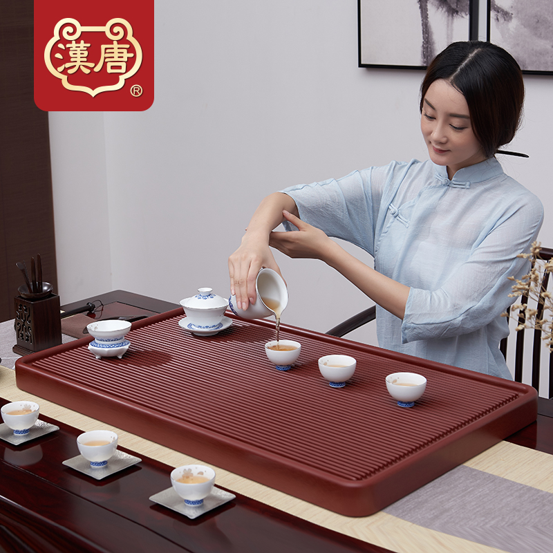 Han and Tang tea Bakelite tea tray Household tea table Modern simple rectangular bakelite tea tray dry bubble drainage