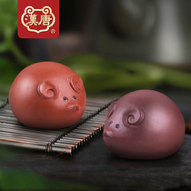 Han and Tang chestnut mouse purple sand ornaments tea dish tea ceremony tea set small jewelry creative tea pet