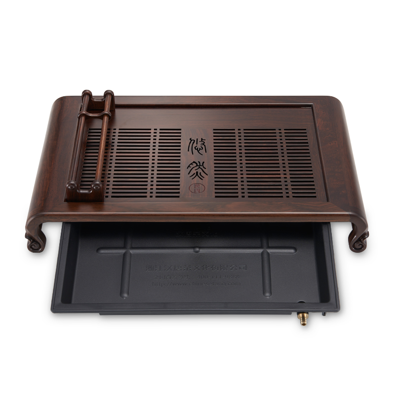 Han and tang dynasties kung fu tea tray was solid wood home tray tea set large rectangular water drainage type tea sea tea